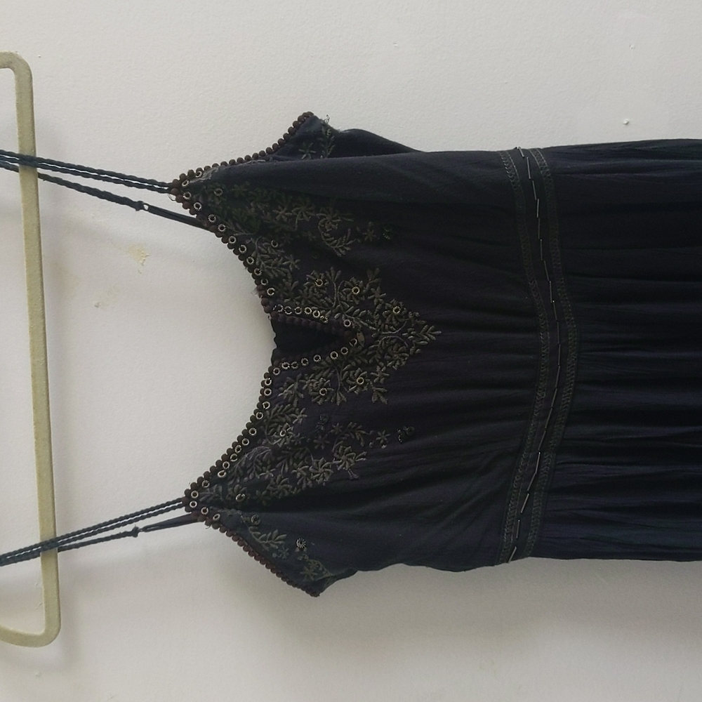 Free People jumpsuit with embroidered trim